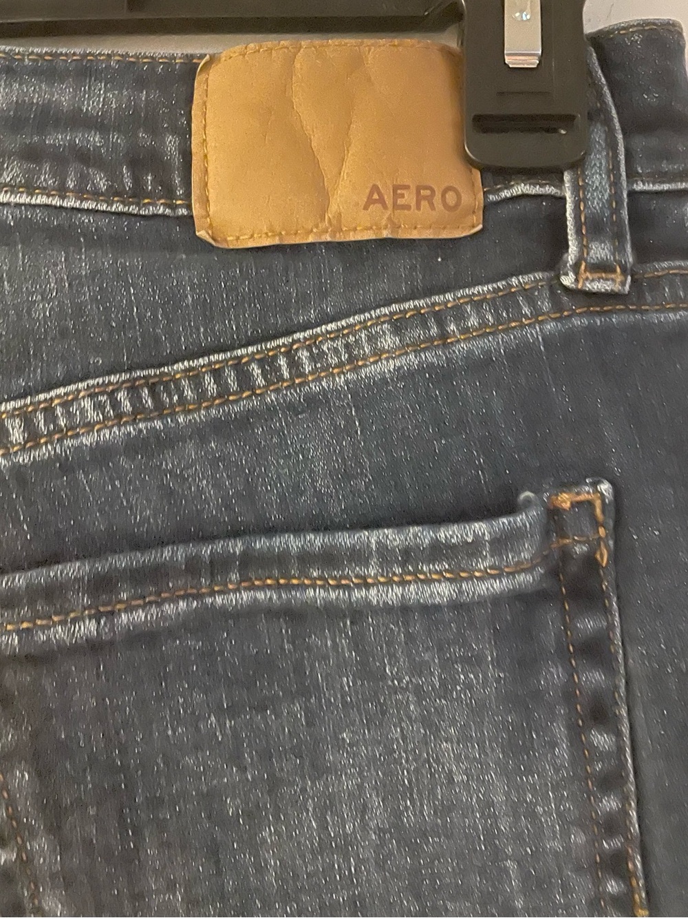 Aeropostale Dark Blue Distressed High Rise Flare Jeans - Women's 00 S - Picture 5 of 8